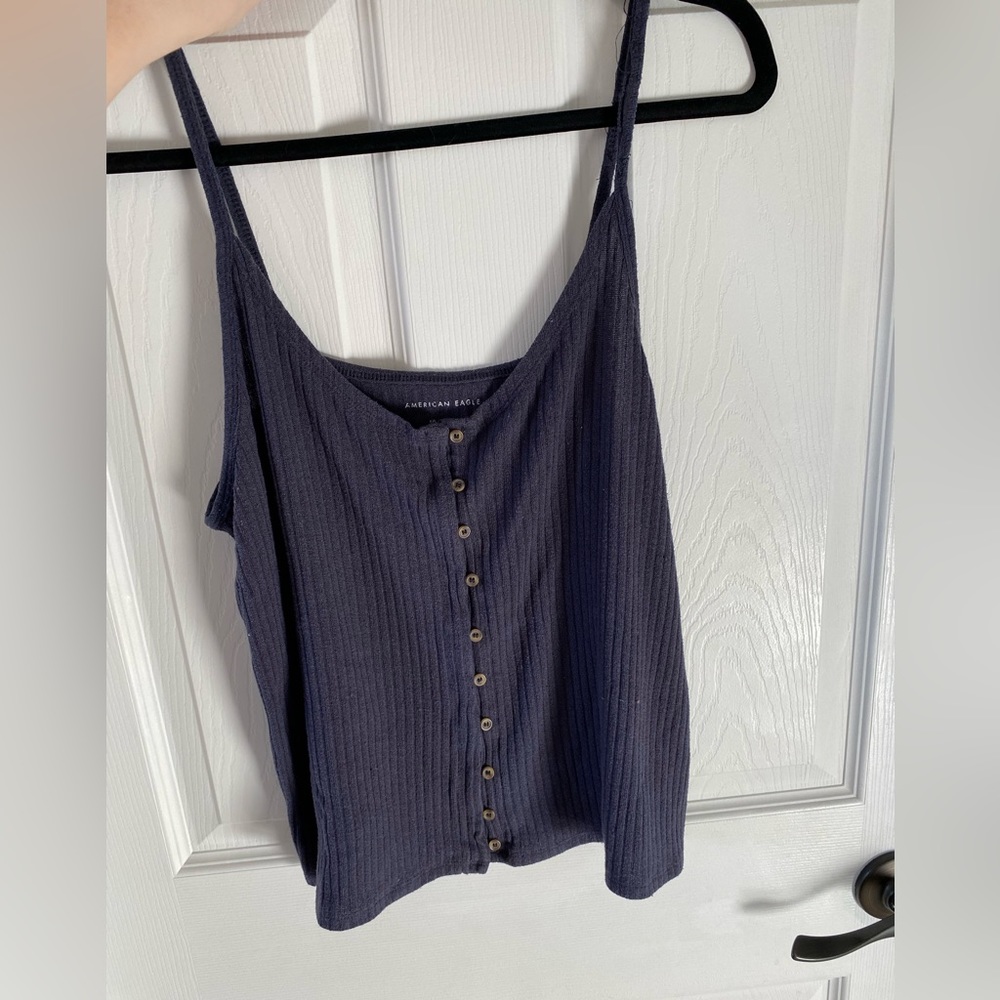 AE Button Front Tank Top